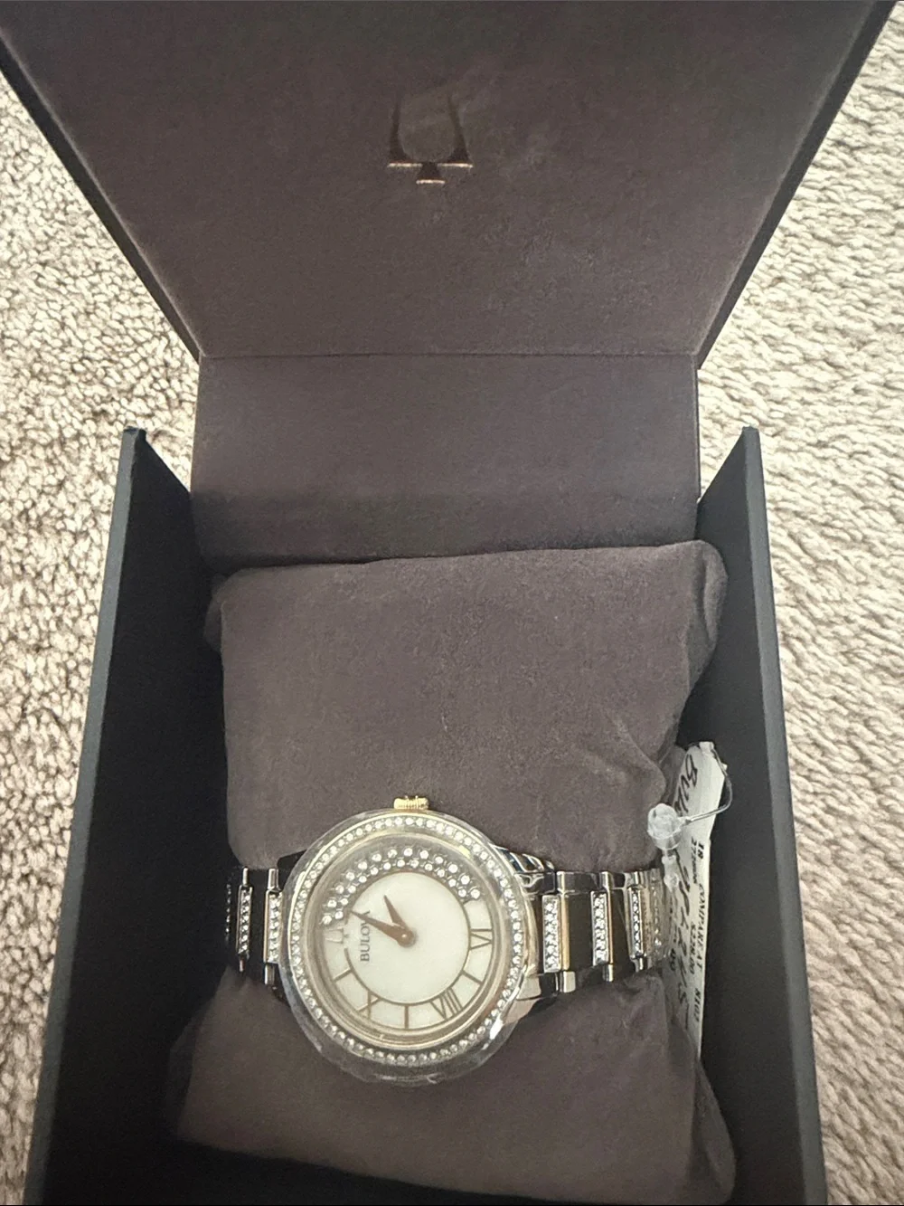 Bulova Two-Tone Silver and Gold Crystal Accent Women's Watch